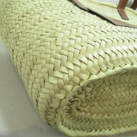 Loewe Calf Natural Bag Palm Basket Leaf Tan Brown Shoulder - Picture 7 of 9